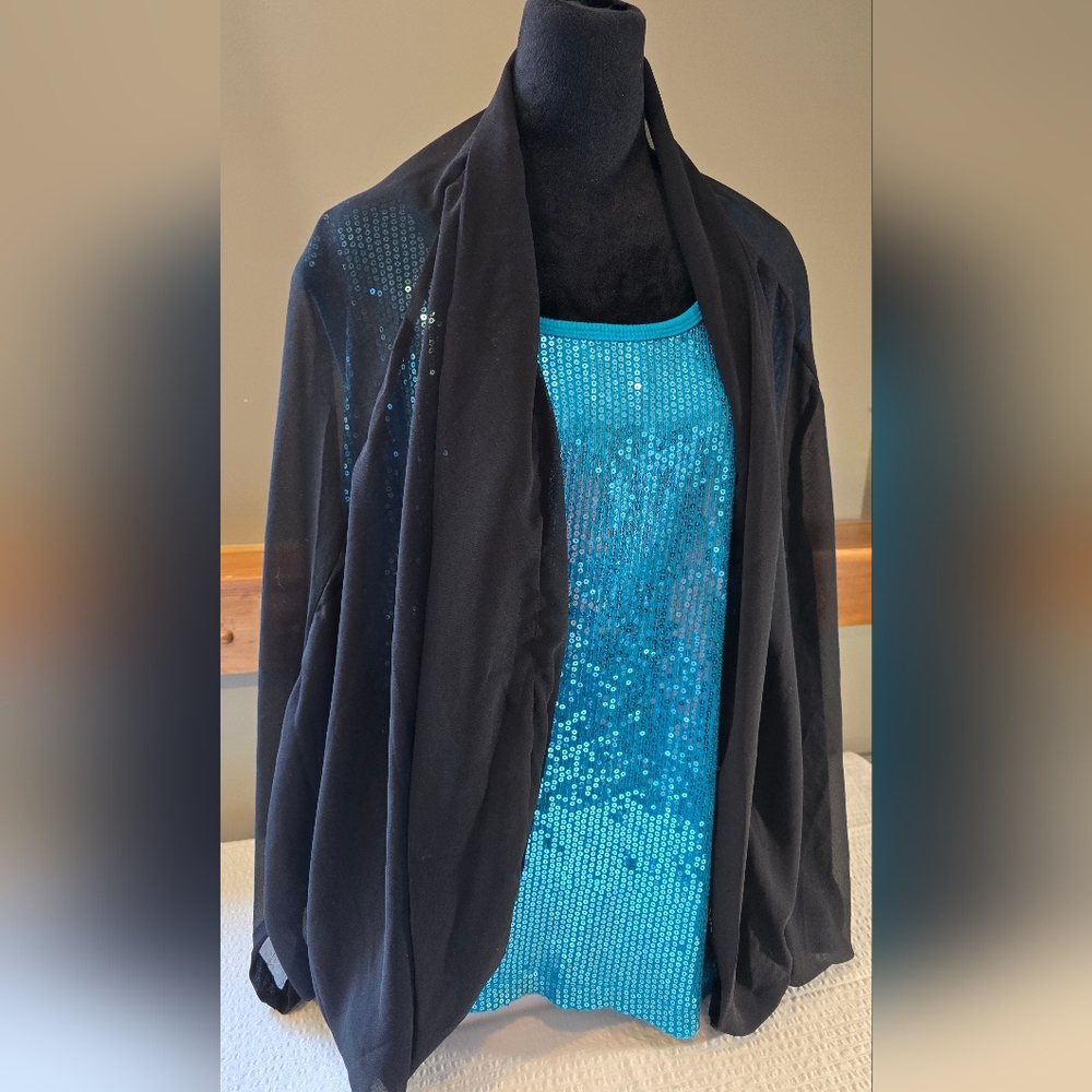 Ultra Pink Sheer Black Wrap With Full Sleeves